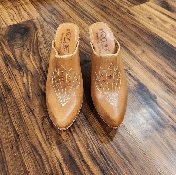 Festival Vintage Connie Leather/wood heeled mule - Picture 9 of 12